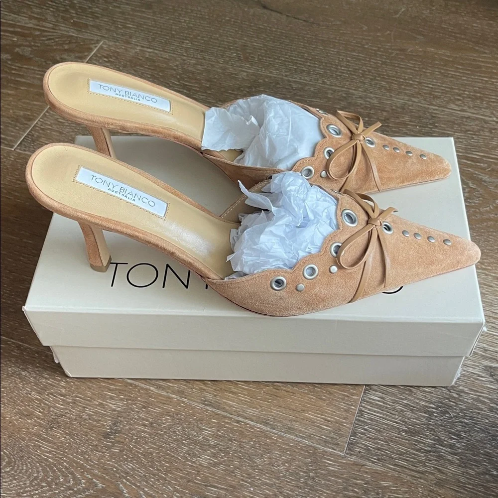 Tony Bianco Shae Mule Butterscotch Suede Size 9 - Picture 1 of 11